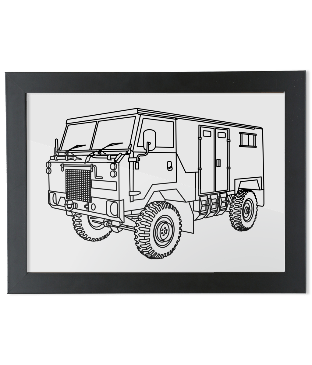 Mockup Inkthreadable 101 radio body art print Land Rover 101 Radio Body fine art print